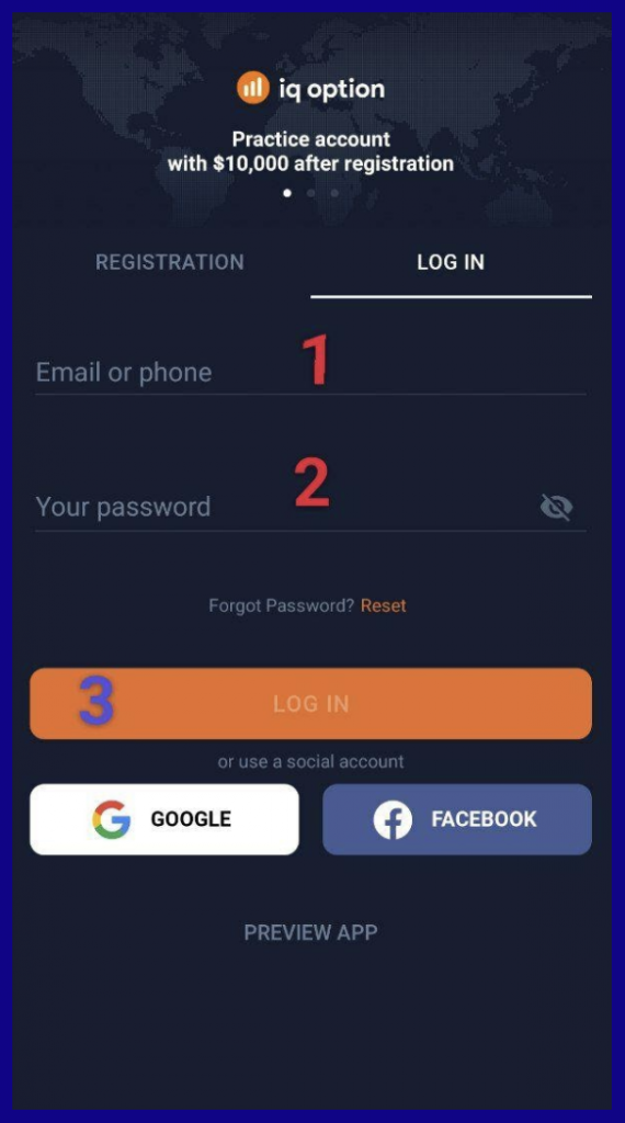 Login To IQOption Through Android App