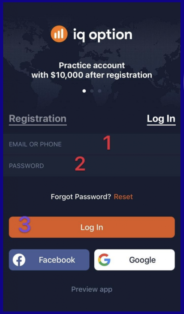 Login To IQOption Through iOS App