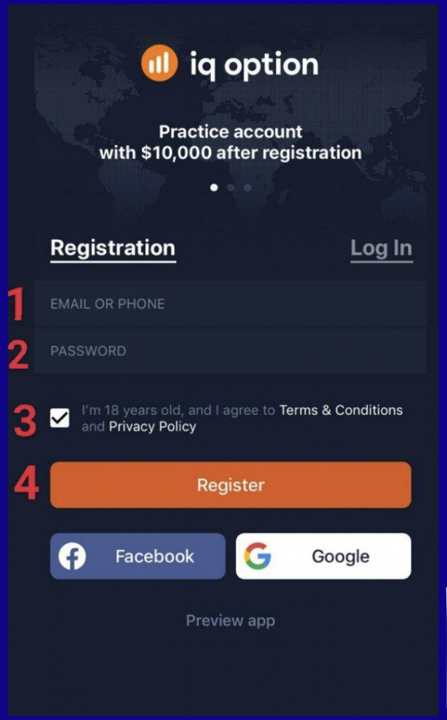 Open IQOption Account with iOS App